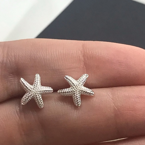 Sterling Silver 925 Starfish Stud Earrings - Picture 3 of 4